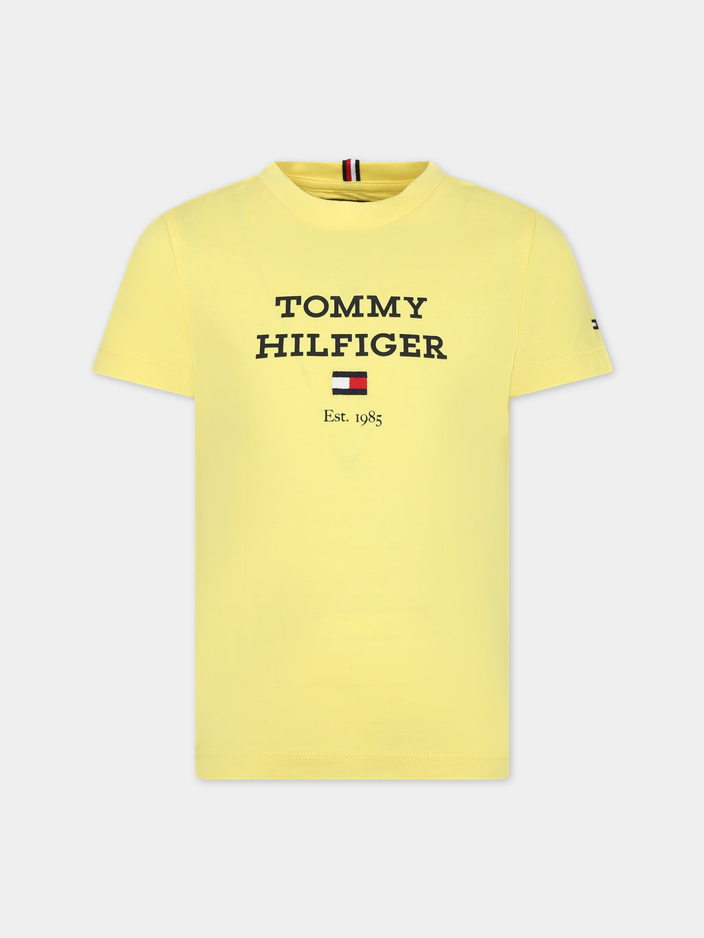 T-shirt jaune pour garçon avec logo